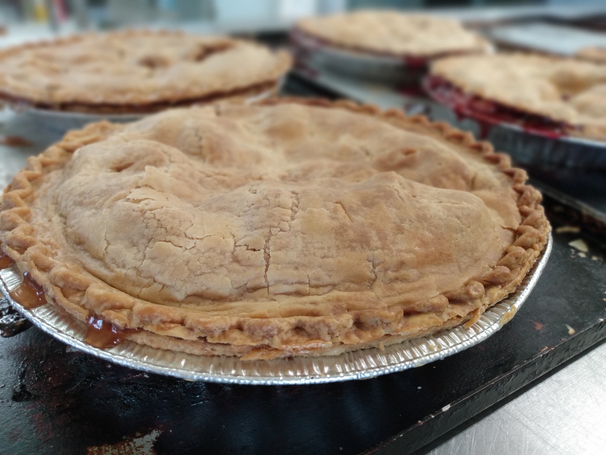 Apple pie baked fresh at Bashista Orchards bakery.